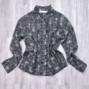 ASTR the Label Women's L NWT Black Floral Button Down Shirt New